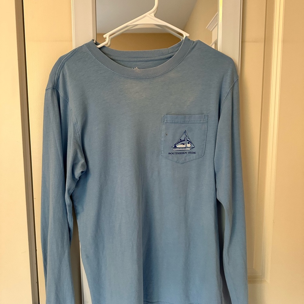 Southern Tide Classic Blue Crew Neck Tee